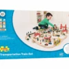 BigJigs BJT018 Houten Trein 124-delige Treinset Transport -Indoor Speelgoed Winkel BJT018 bigjigs houten trein houten treinbaan transportset