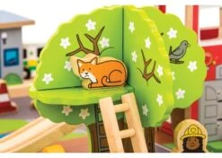 BigJigs BJT049 Treintafel Brandweer Spoortafel Houten Trein -Indoor Speelgoed Winkel bigjigs bt049 brandwweer trein set en tafel 4