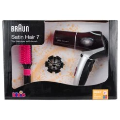 Fohn Set Braun Satin Hair 7 Met Borstel -Indoor Speelgoed Winkel braun satin hair 7 fohnset theo klein 5867 1 1