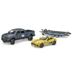 Bruder 02504 RAM-2500 Incl Autotransporter En Racing Roadster -Indoor Speelgoed Winkel bruder 02504 ram2500 power wagon met autotransporter en roadster 1 1