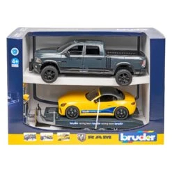 Bruder 02504 RAM-2500 Incl Autotransporter En Racing Roadster -Indoor Speelgoed Winkel bruder 02504 ram2500 power wagon met autotransporter en roadster 2