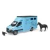 Bruder 2674 MB-Sprinter Paardentransporter + Paard -Indoor Speelgoed Winkel bruder 2674 mercedes benz sprinter paardenvervoer paarden transporter blauw