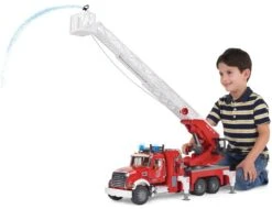Bruder 2821 Brandweer Ladderwagen Mack-Granite -Indoor Speelgoed Winkel bruder brandweerladderwagen mack granite incl waterpomp 3