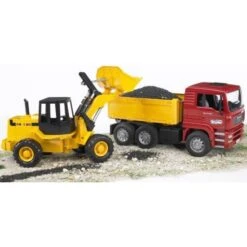 Bruder 2752 Kipper Vrachtwagen MAN TGA Met Shovel Fiat FR 130 -Indoor Speelgoed Winkel bruder kipwagen man tga met shovel fiat fr 130 2