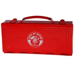 Gereedschapsbox Kids-at-Work Gereedschapskist Metaal -Indoor Speelgoed Winkel corvus a600147 kids at work gereedschapskist rood 1