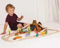 BigJigs BJT035 Dinosaurus Treinset Houten Trein -Indoor Speelgoed Winkel dinosaurus treinset bigjigs bjt 035 1