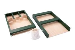 Houten Sjoelbak Junior Mini Sjoelbak 2dlg Groen Dino -Indoor Speelgoed Winkel houten sjoelbak mini thema dino 2 delige sjoelbak groen 4