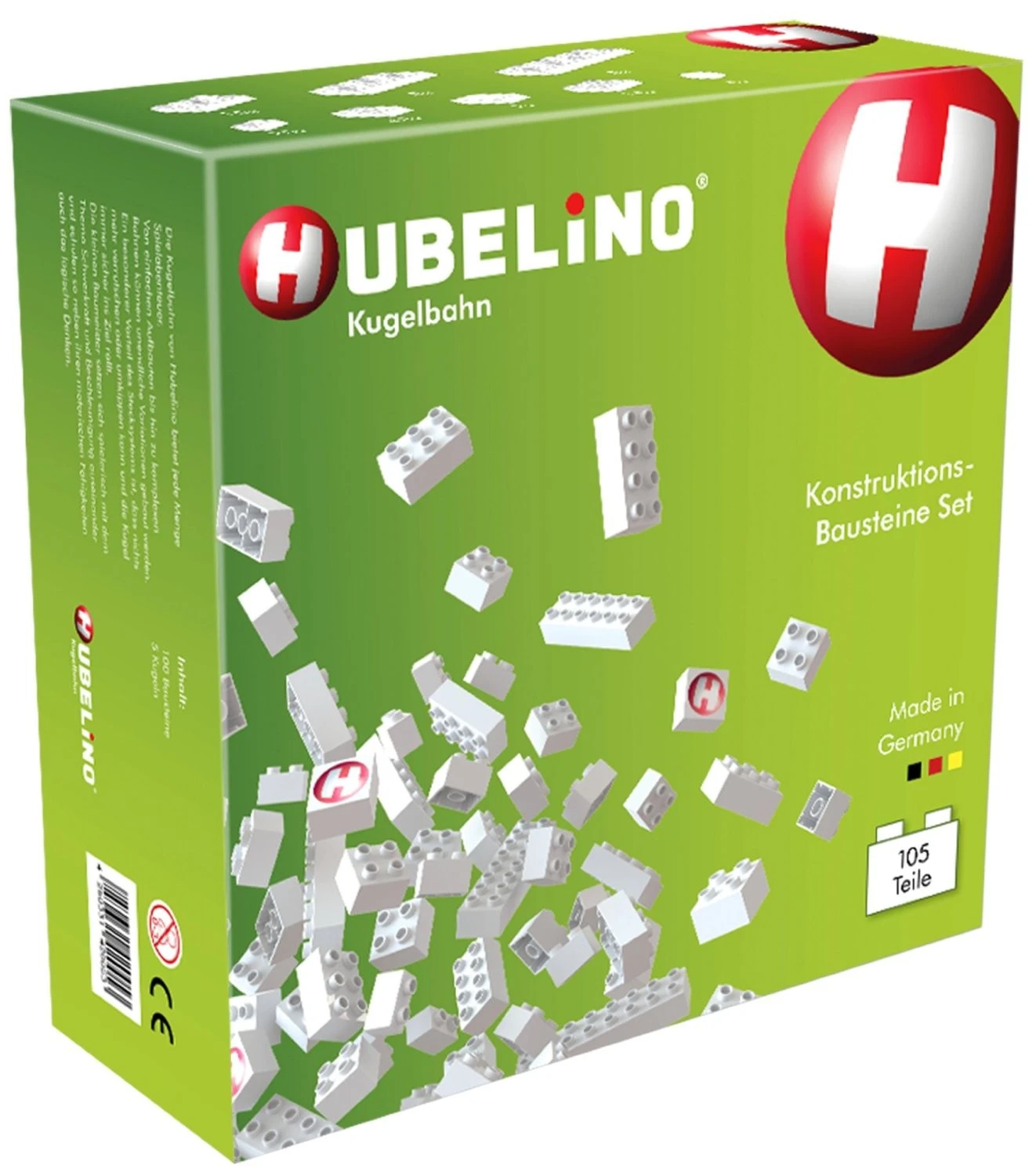 Hubelino Set Witte Bouwstenen 105-delig 4 Hubelino Set Witte Bouwstenen 105-delig - Afbeelding 2