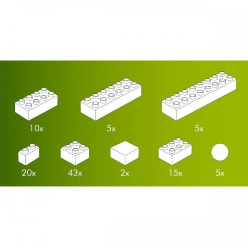 Hubelino Set Witte Bouwstenen 105-delig 6 Hubelino Set Witte Bouwstenen 105-delig - Afbeelding 4
