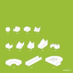 Hubelino Knikkerbaan Baanelementen 55-delig -Indoor Speelgoed Winkel hubelino starterset kogelbaan duplo 55 delig 1