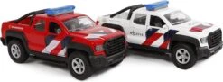 KidsGlobe Politie+Brandweerauto 4×4 Met Geluid En Zwaailicht -Indoor Speelgoed Winkel kidsglobe rescue team 510249 8713219380116 politie en brandweer 4x4