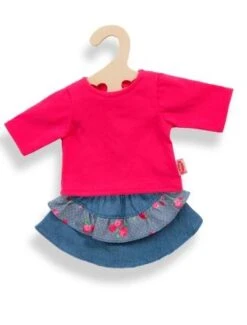 Spijkerrrok Met T-shirt Mt. 35 – 45 Cm. -Indoor Speelgoed Winkel kledingsetje pop heless 950 1950 1 1