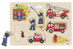Noppenpuzzel Brandweer -Indoor Speelgoed Winkel noppenpuzel brandweer goki 57907 1