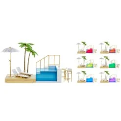 Rainbow High Poppen Color Change Pool And Beach Club Set -Indoor Speelgoed Winkel rainbow high color change pool and beach club set 2