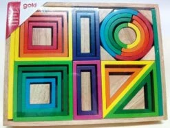 Goki 58655 Bouwstenenset Regenboog In Houten Kist -Indoor Speelgoed Winkel regenboog bouwblokken goki 58655 1 1