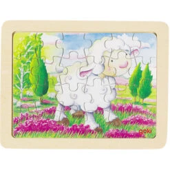 Set Houten Puzzels Dieren , 6 Delig -Indoor Speelgoed Winkel set houten puzzels goki 57807 2