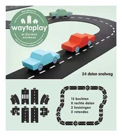WayToPlay Highway Snelweg Rubber Flexibele Autobaan 24-dlg -Indoor Speelgoed Winkel snelweg waytoplay 89520122 1 1