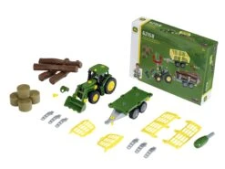Theo Klein 3907 – John Deere Tractor Met Voorlader, Aanhanger (4 Modules) En Ploeg -Indoor Speelgoed Winkel theo klein 3906 john deere tractor aanhangwagen hooi hout transport 2 1 scaled 1