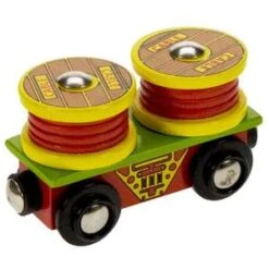 Bigjigs BJT407 Rail Wagon Kabelrollen -Indoor Speelgoed Winkel treinwagon kabelrollen bigjigs bjt407 1
