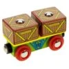 BigJigs BJT406 Rail Wagon Met Kratten -Indoor Speelgoed Winkel treinwagon kratten bigjigs bjt406