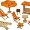 Tuinmeubelset – Inrichting Poppenhuis -Indoor Speelgoed Winkel tuinmeubelset poppenhuis goki 51913