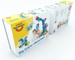 Volk’s Baukasten Big Crane And Motorbike -Indoor Speelgoed Winkel volk s baukasten 100 big crane motorbike 3 1