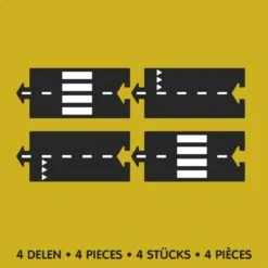 WayToPlay Straight Rubber Autobaanstukken 4pc -Indoor Speelgoed Winkel waytoplay rubber autobaan uitbreidingsset straight speelactief 1